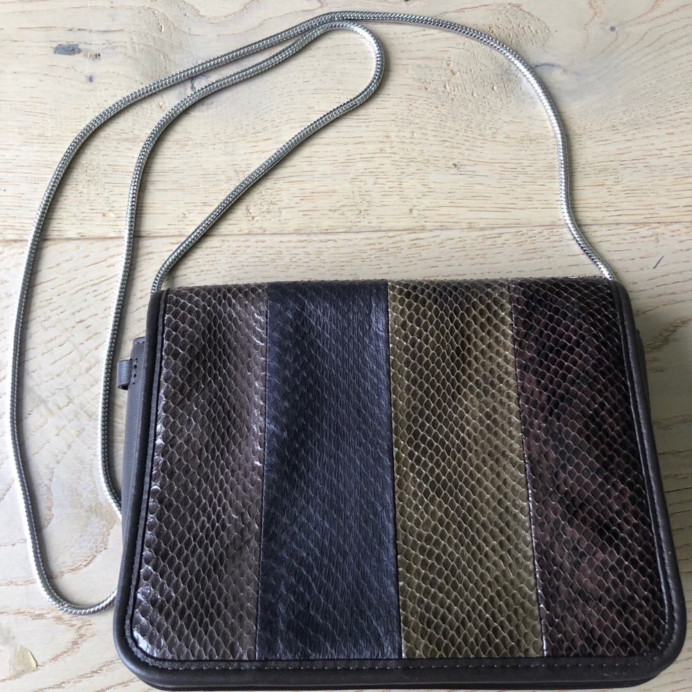 Allsaints snake skin and leather purse - Picture 2 of 3